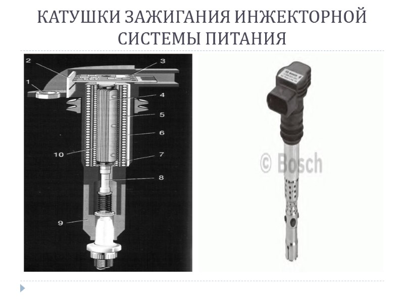 КАТУШКИ ЗАЖИГАНИЯ ИНЖЕКТОРНОЙ СИСТЕМЫ ПИТАНИЯ